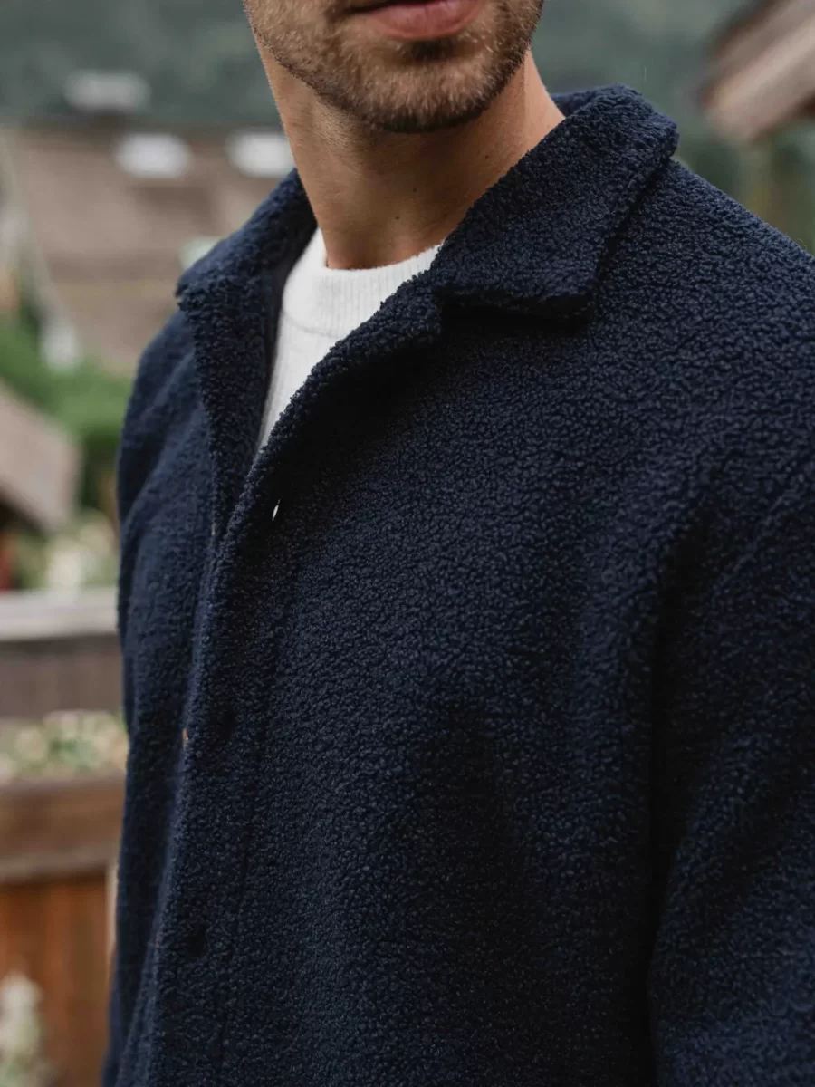 Navy Teddy Overshirt