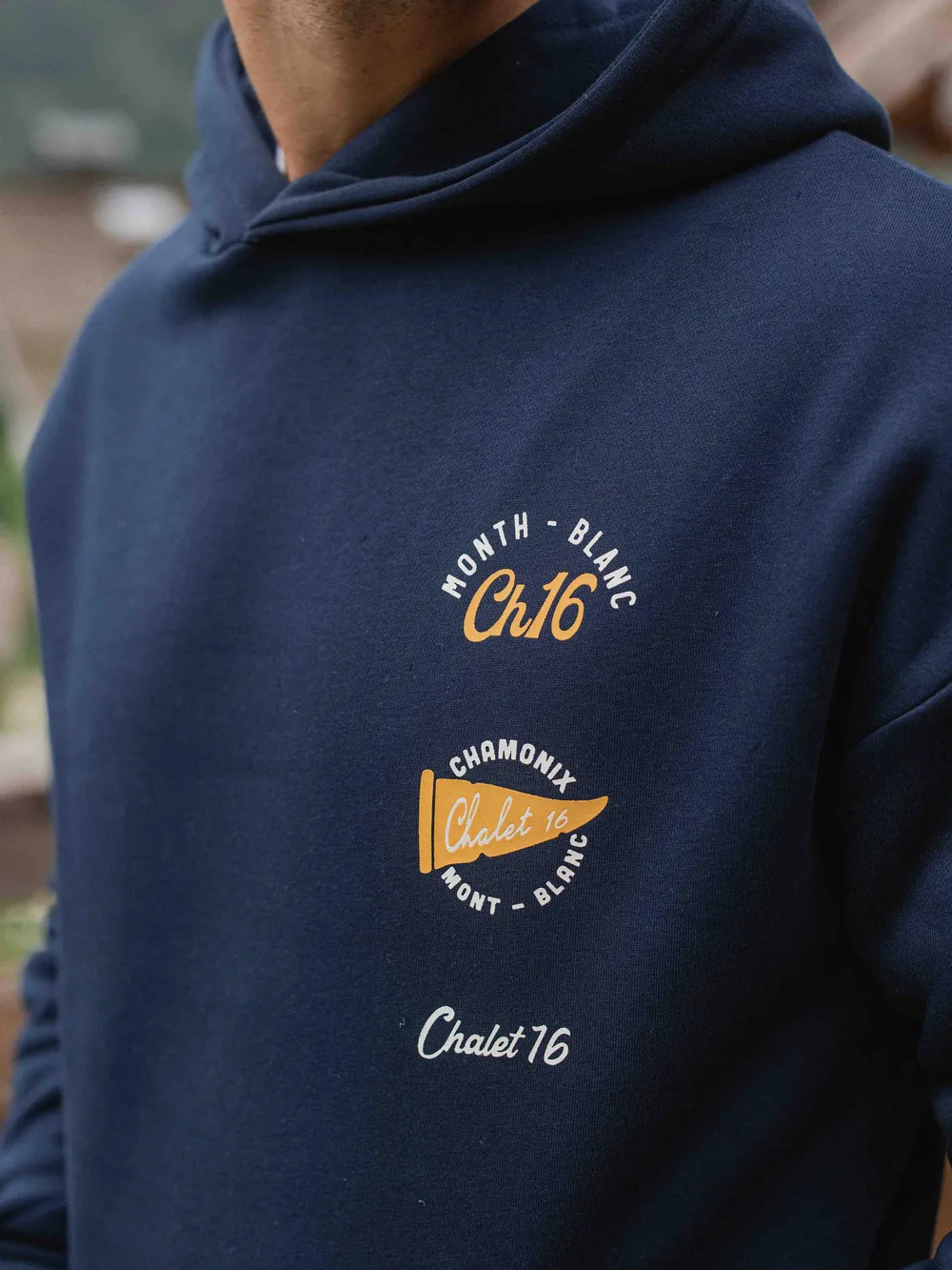 Navy Oversized Patch Chalet Hoodie 1608 WEAR