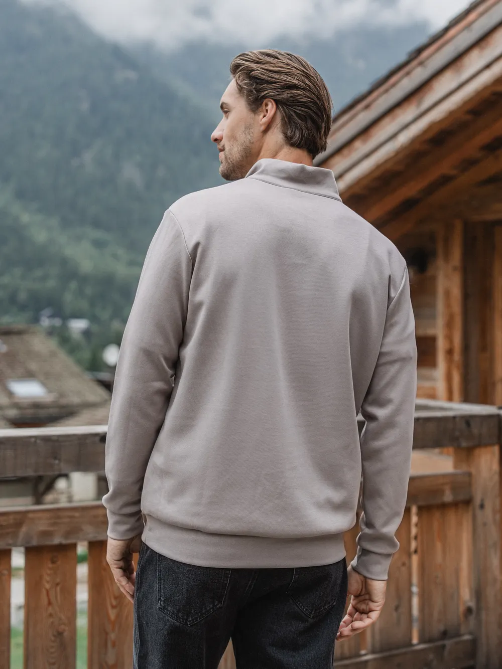 Grey Jersey Half Zip 1608 WEAR