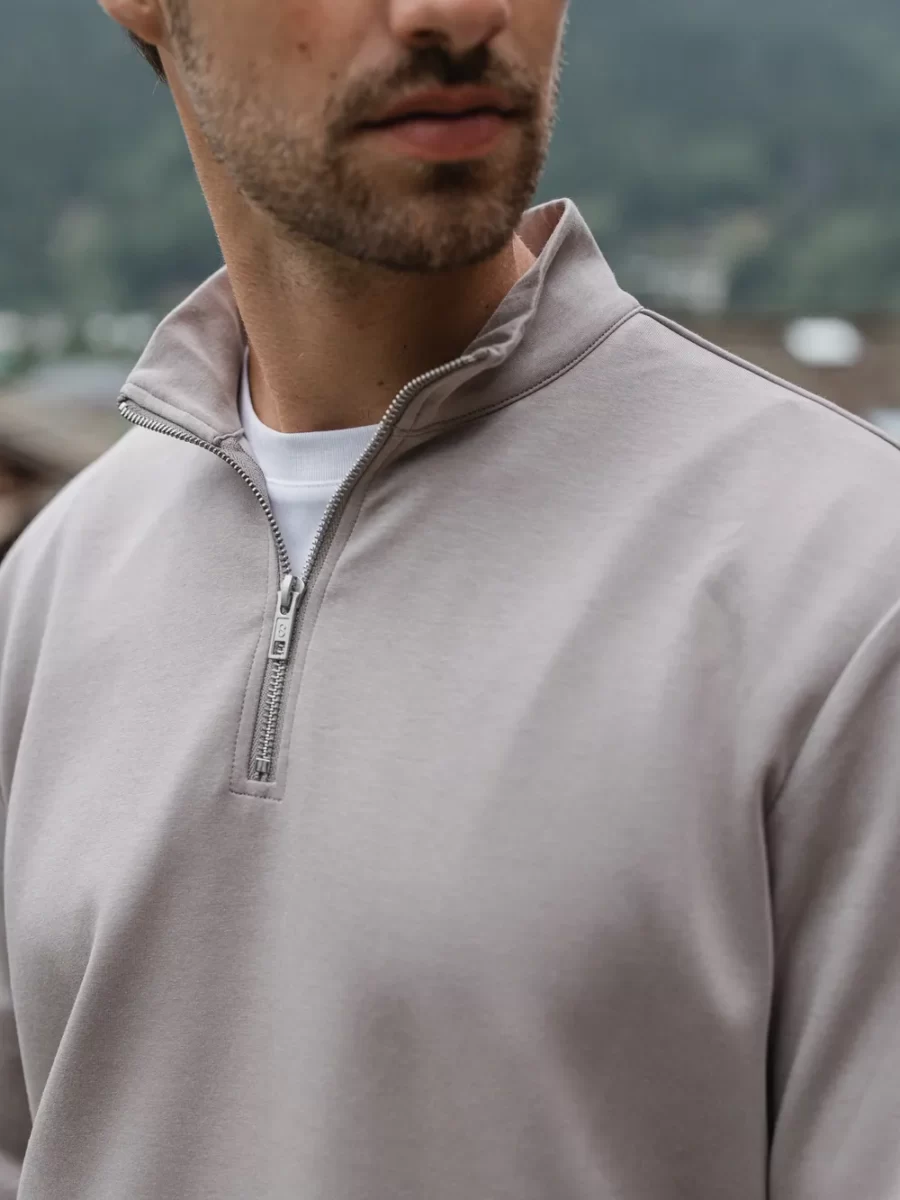 Grey Jersey Half Zip