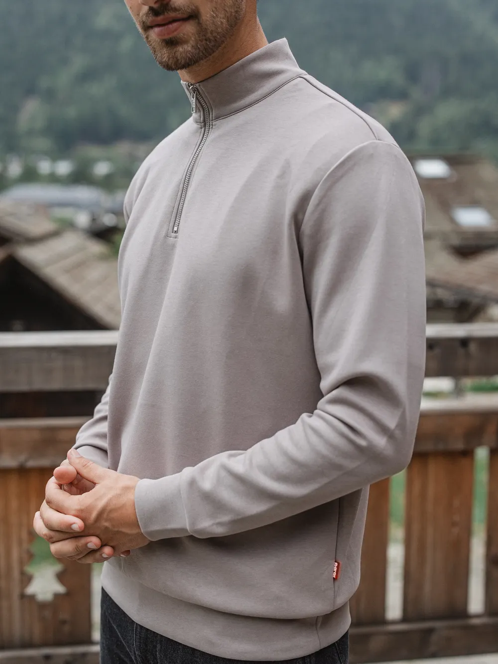Grey Jersey Half Zip 1608 WEAR