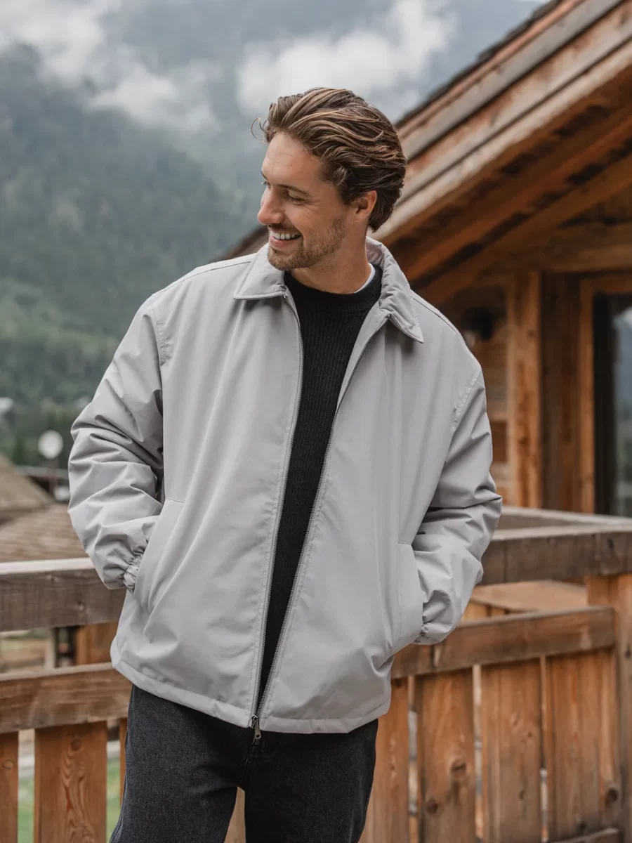 Grey Padded Coach Zip Jacket