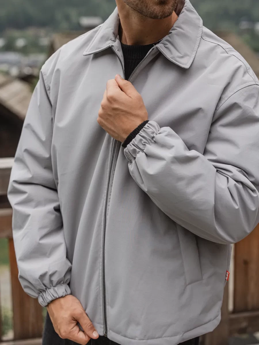 Grey Padded Coach Zip Jacket