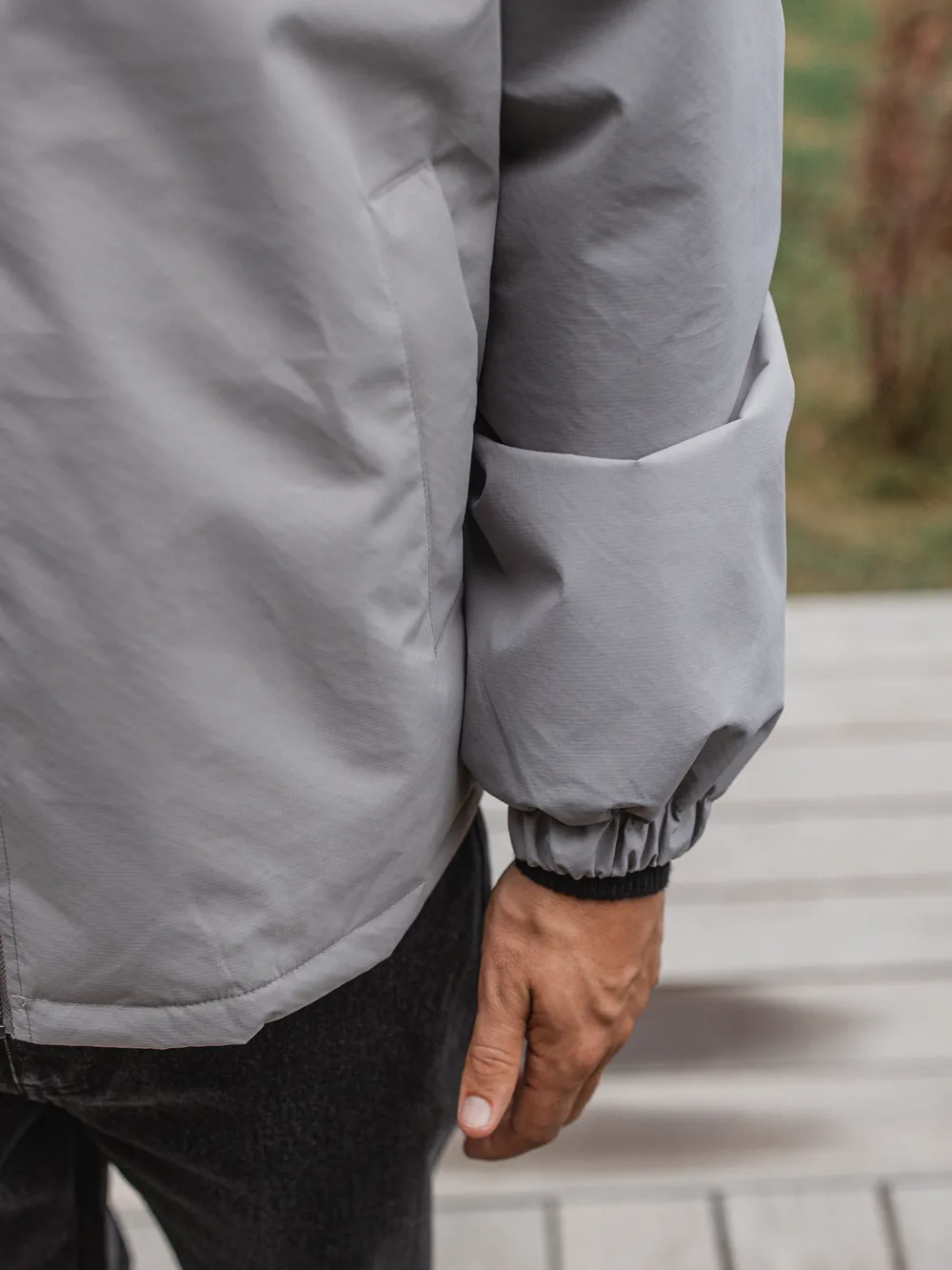 Grey Padded Coach Zip Jacket 1608 WEAR