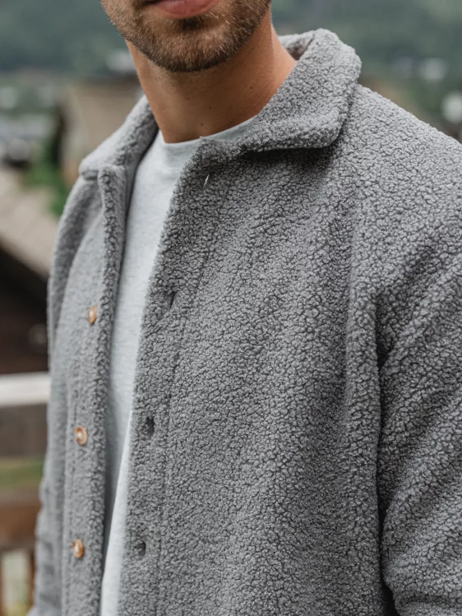 Grey Teddy Overshirt