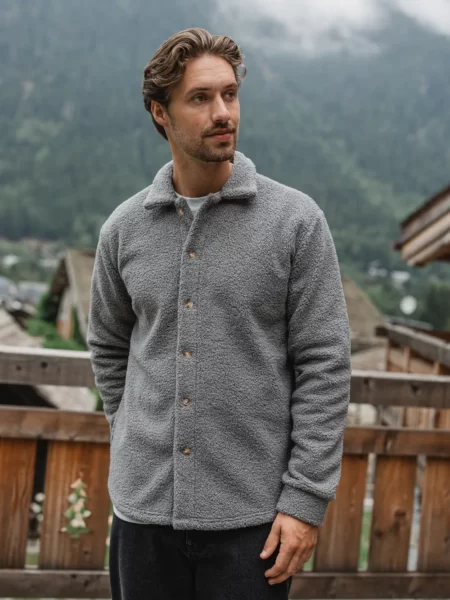 Grey Teddy Overshirt