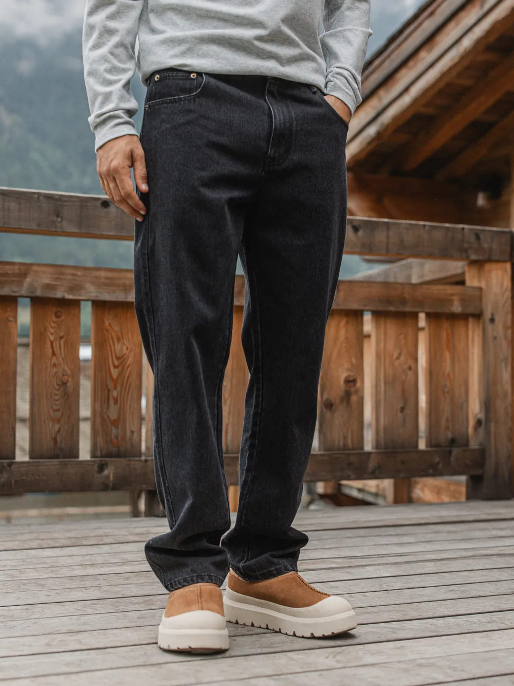 Washed Black Denim Jeans 1608 WEAR
