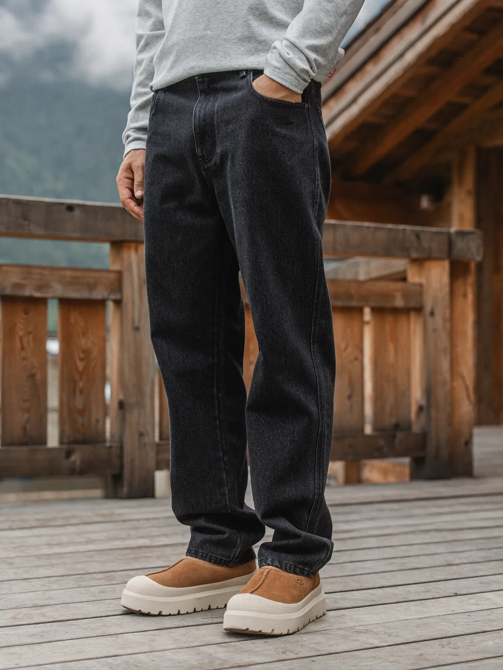 Washed Black Denim Jeans 1608 WEAR