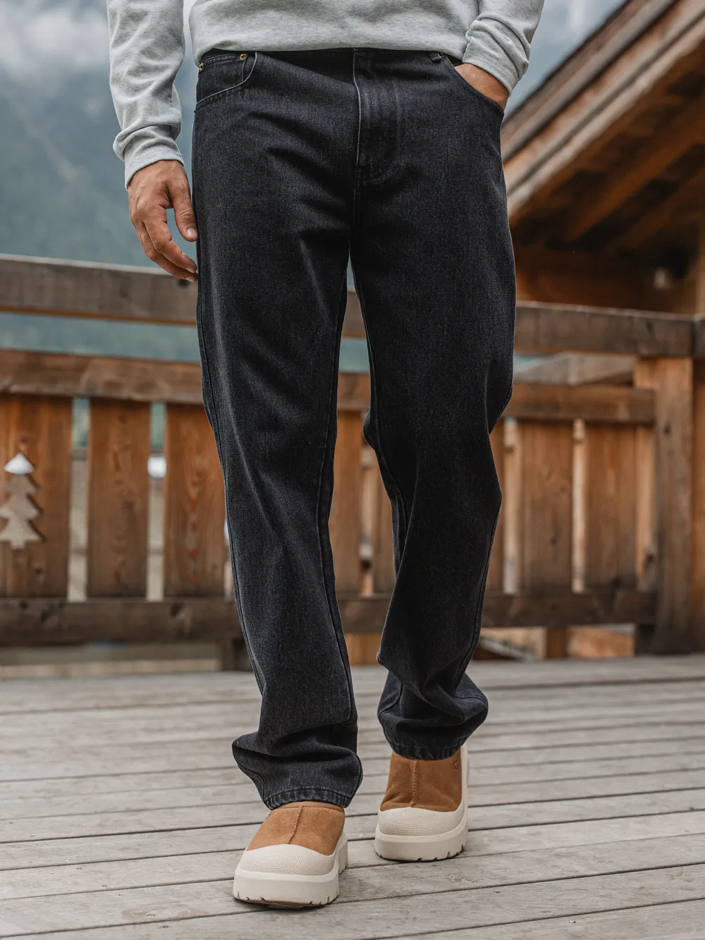Washed Black Denim Jeans 1608 WEAR