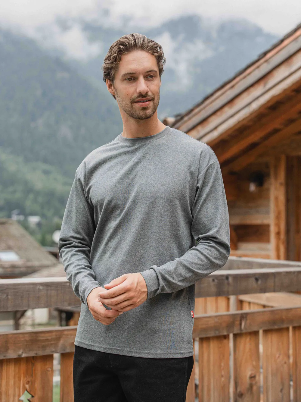 Dark Grey Basic Oversized Longsleeve 1608 WEAR