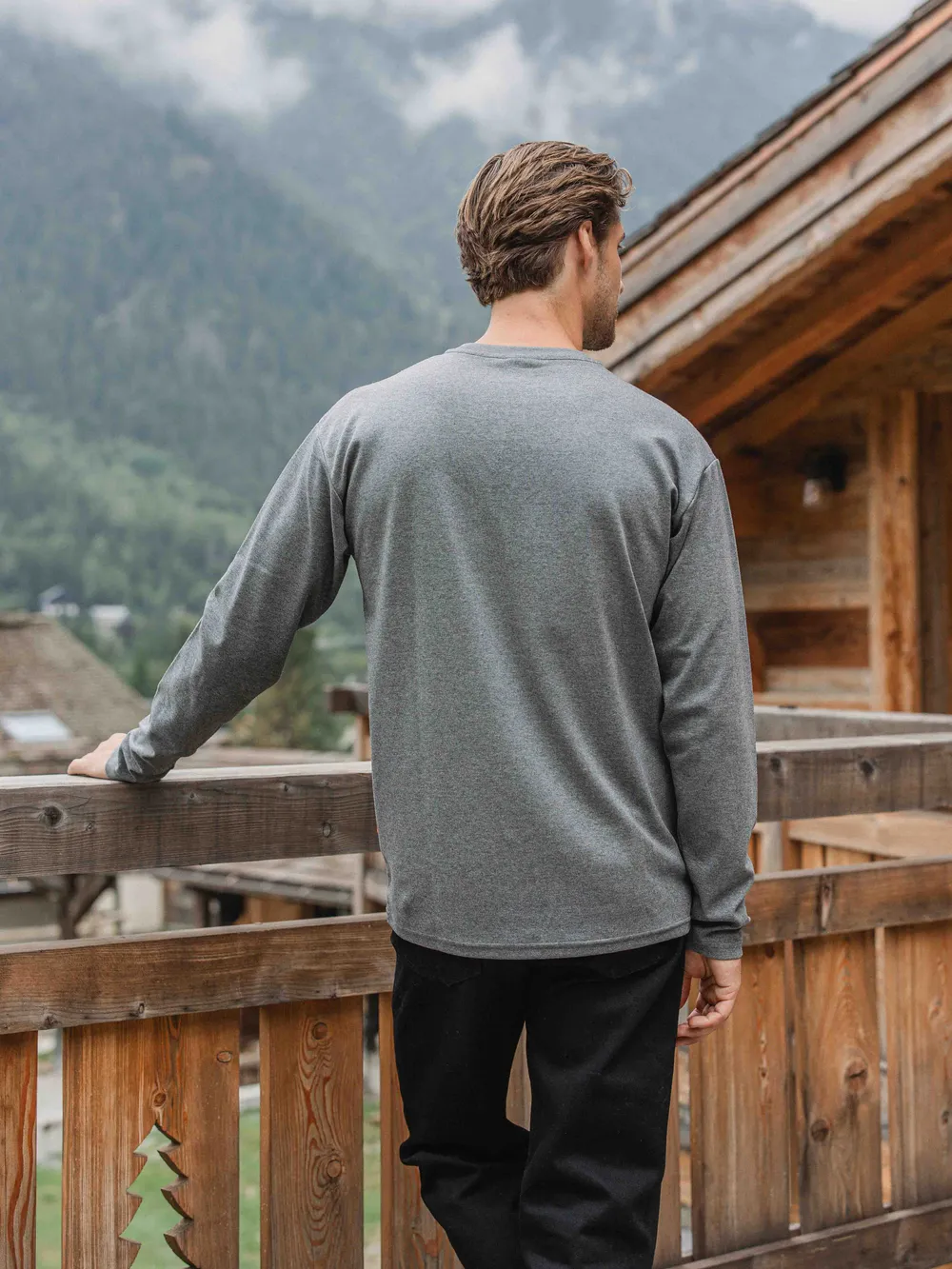 Dark Grey Basic Oversized Longsleeve 1608 WEAR