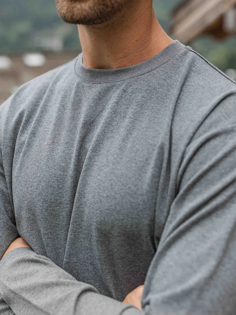 Dark Grey Basic Oversized Longsleeve 1608 WEAR