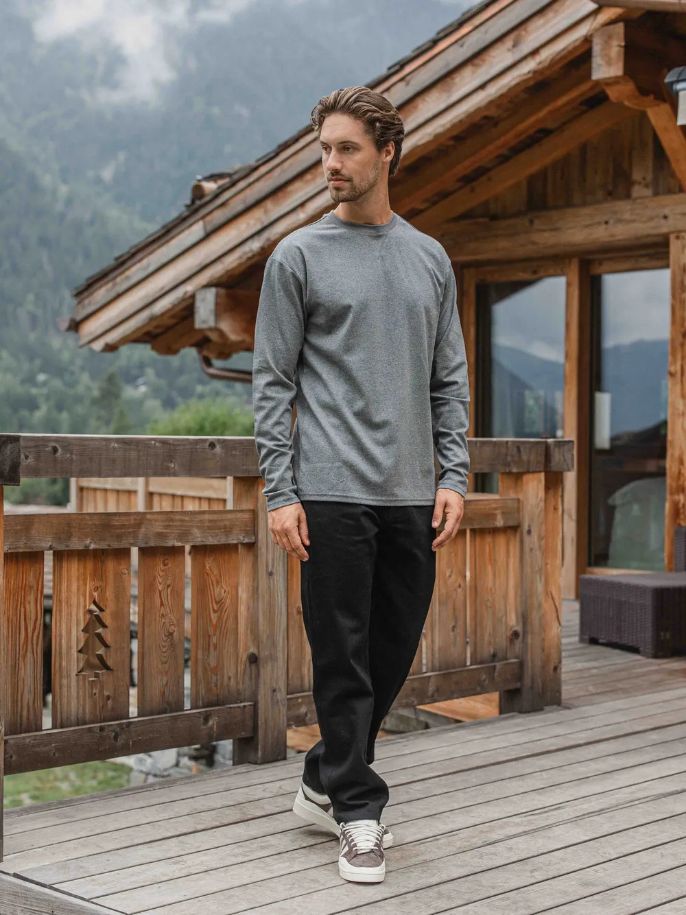 Dark Grey Basic Oversized Longsleeve 1608 WEAR