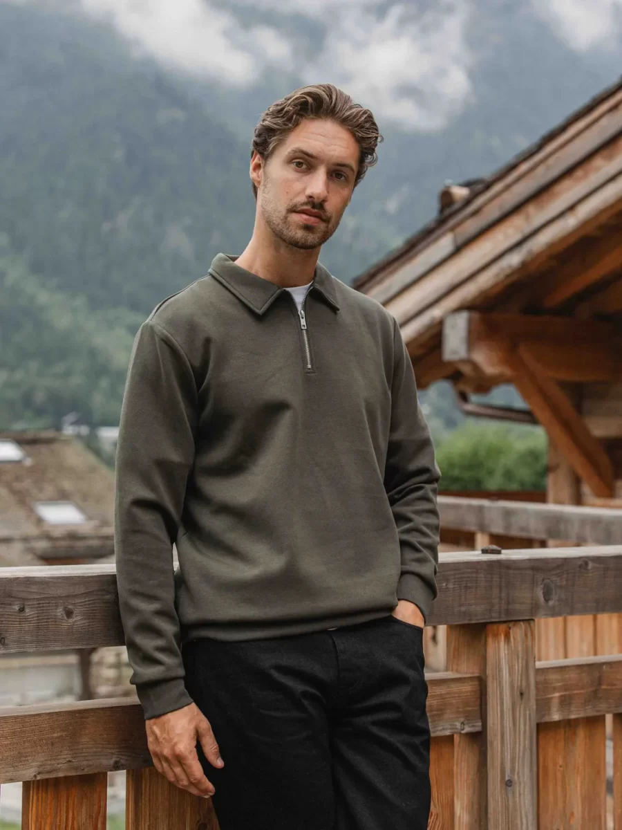 Army Jersey Half Zip Polo