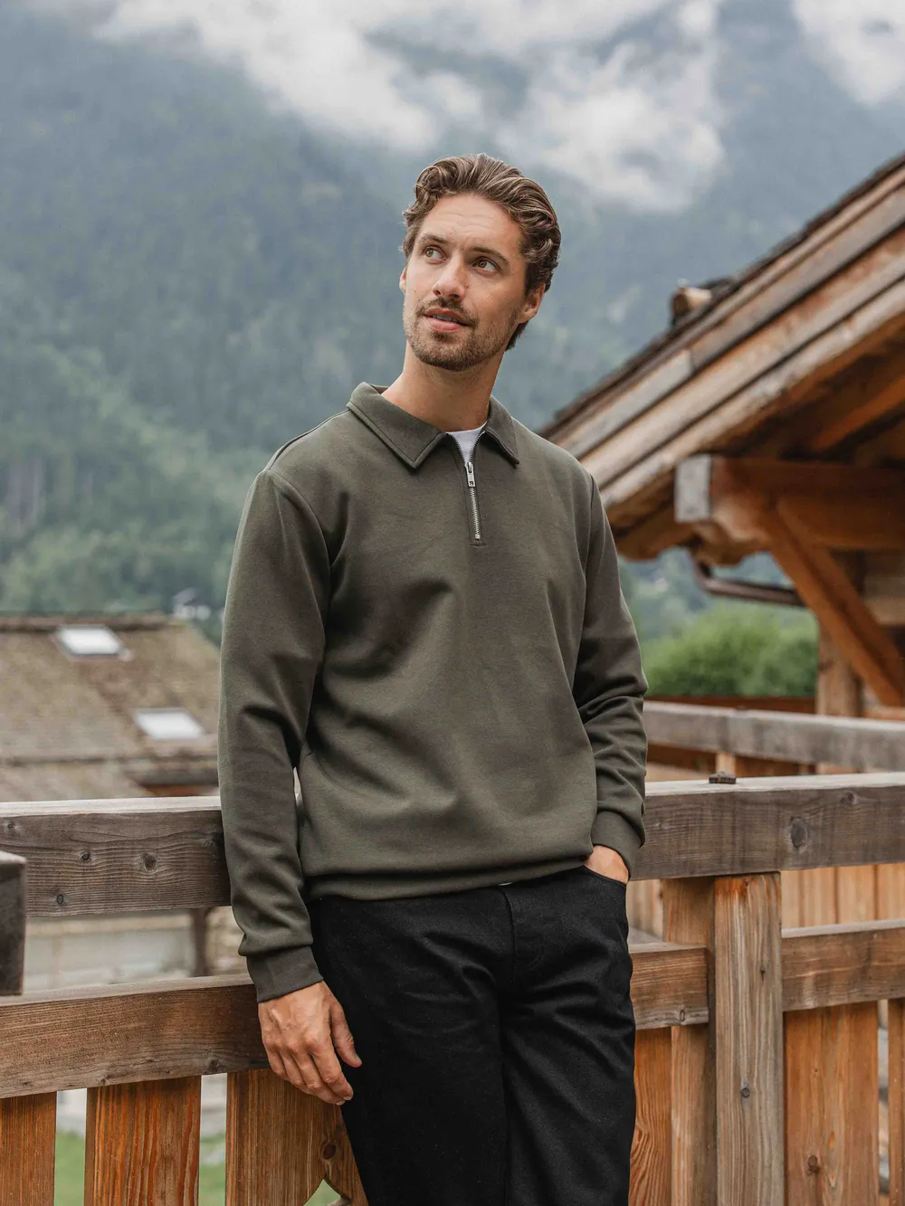 Army Jersey Half Zip Polo 1608 WEAR