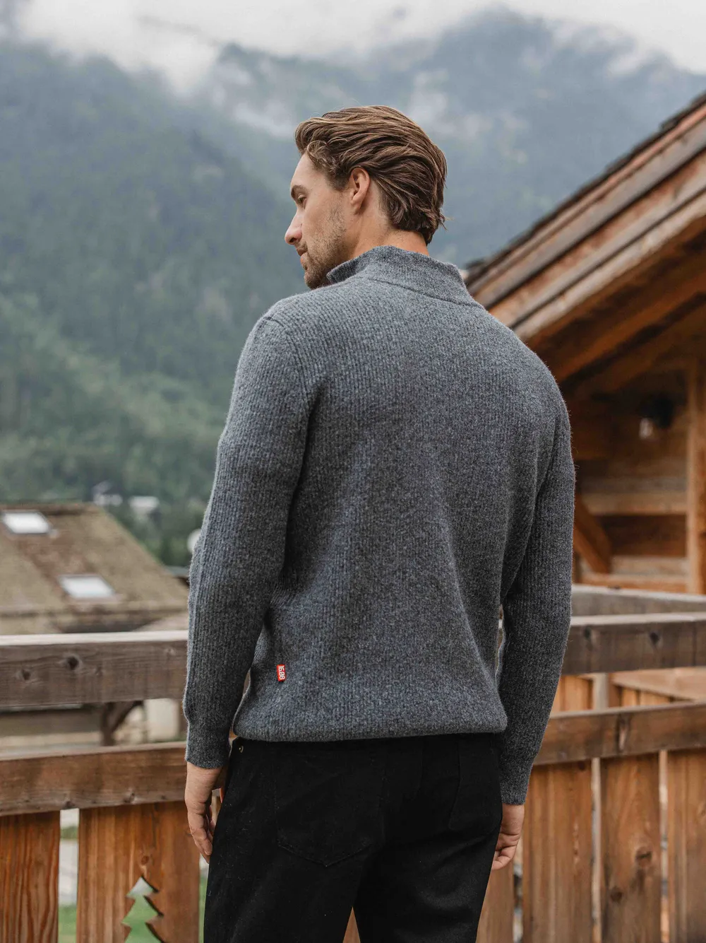 Grey Knit Zip Sweater 1608 WEAR