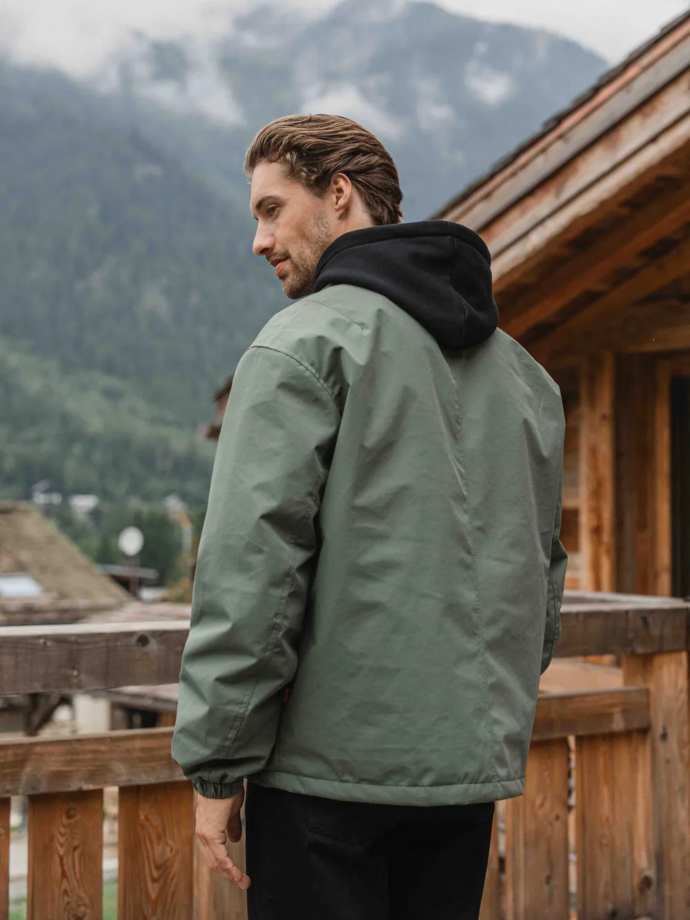 Green Padded Coach Zip Jacket 1608 WEAR