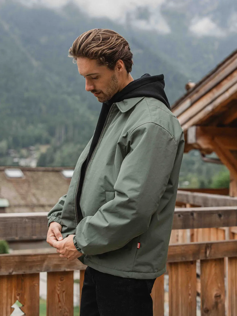 Green Padded Coach Zip Jacket 1608 WEAR