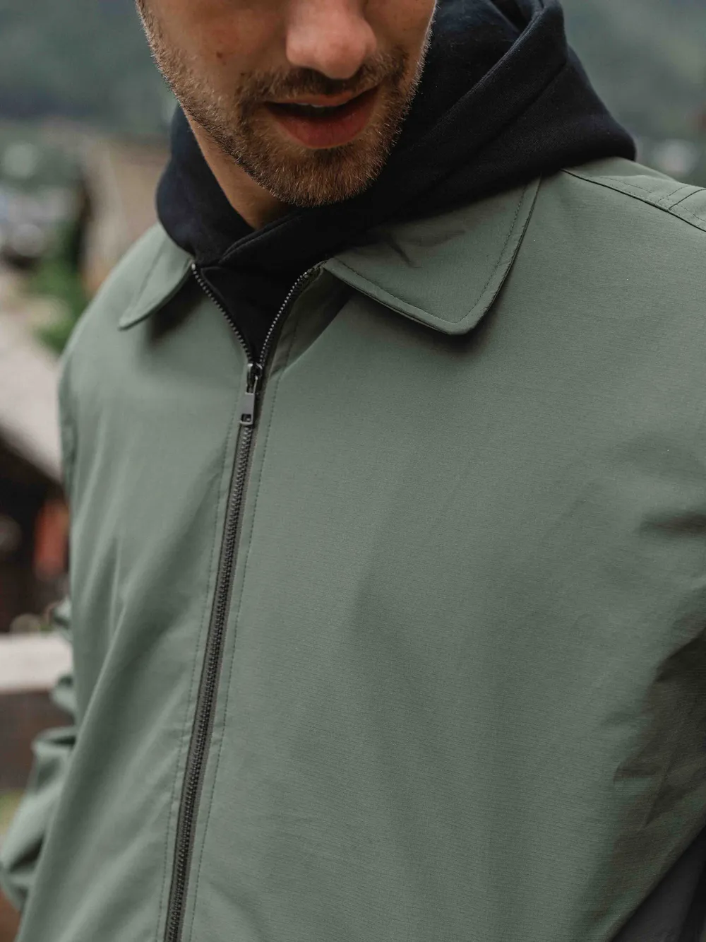 Green Padded Coach Zip Jacket 1608 WEAR