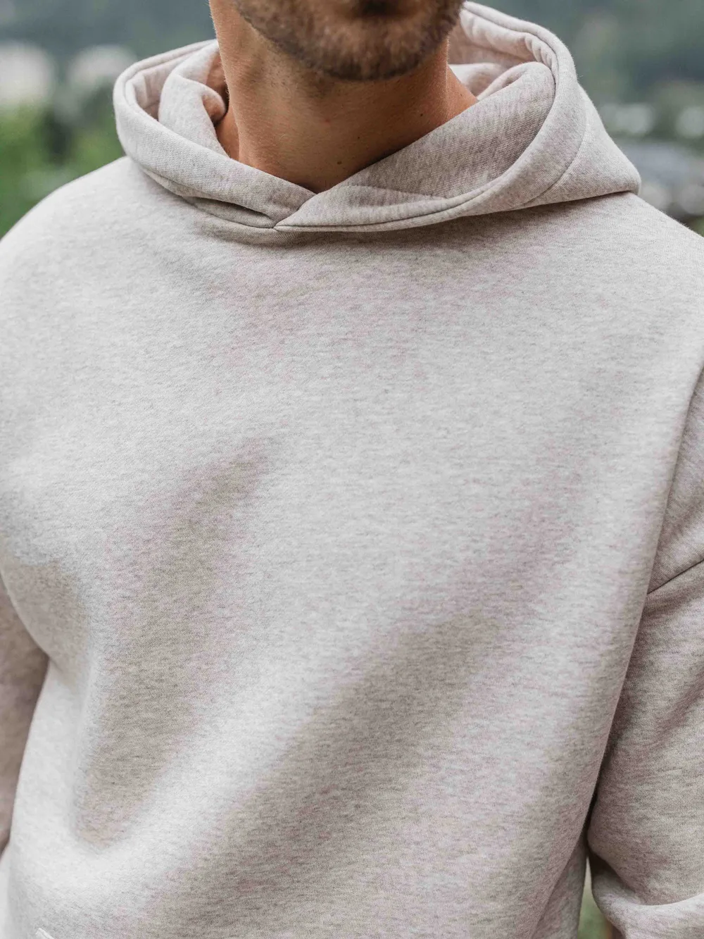Brown Melange Basic Oversized Hoodie 1608 WEAR