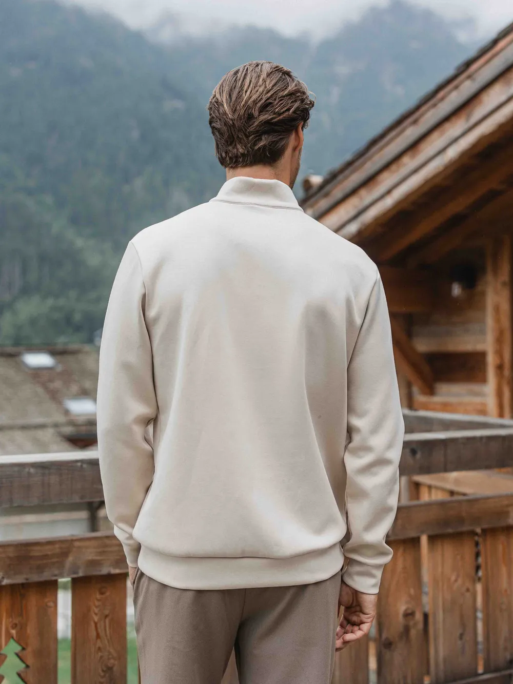 Beige Jersey Half Zip 1608 WEAR