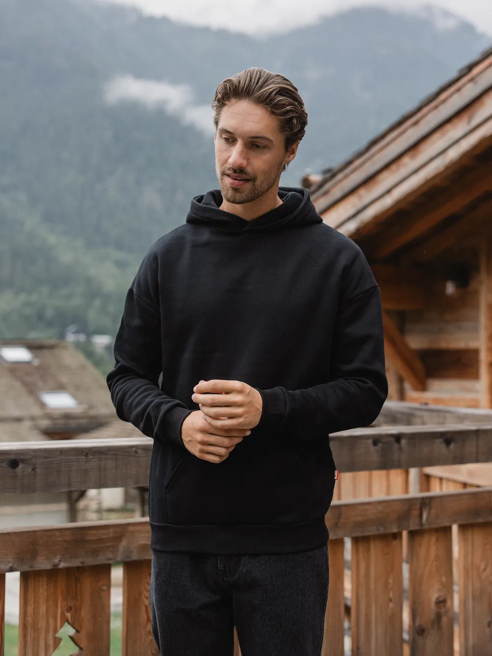 Black Basic Oversized Hoodie 1608 WEAR