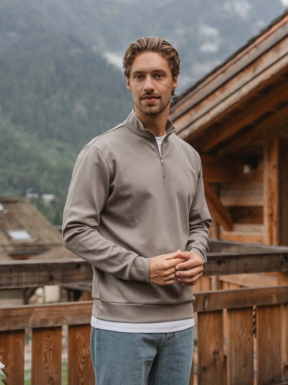 Olive Jersey Half Zip 1608 WEAR