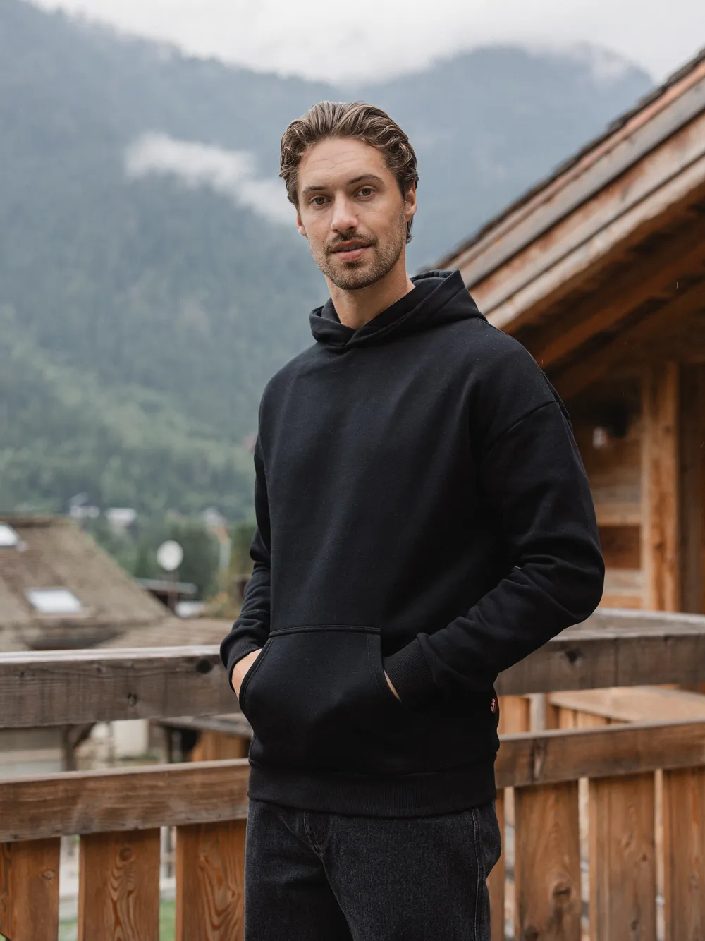 Black Basic Oversized Hoodie 1608 WEAR