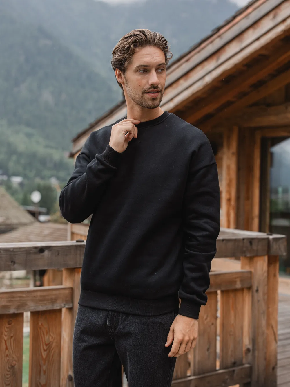 Black Basic Oversized Sweater 1608 WEAR