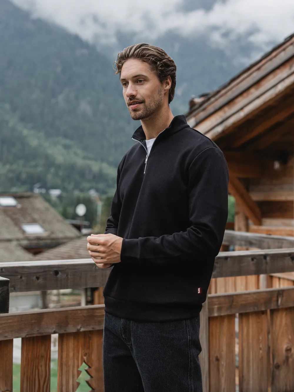 Black Jersey Half Zip 1608 WEAR