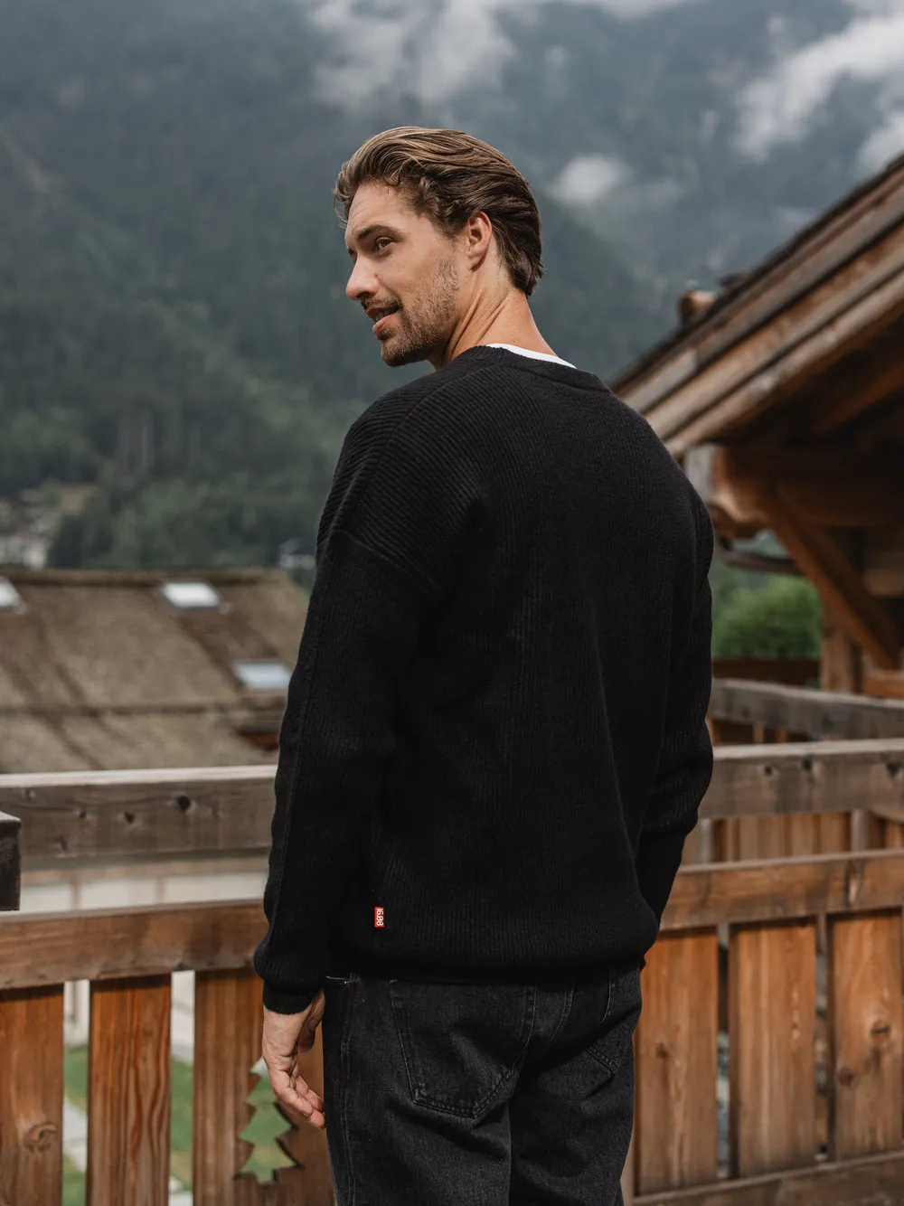 Black Knit Oversized Sweater 1608 WEAR