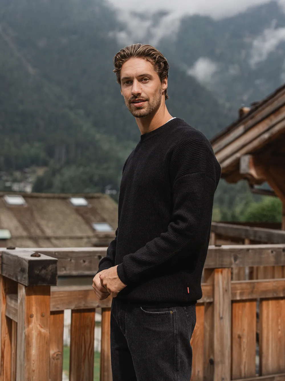 Black Knit Oversized Sweater 1608 WEAR