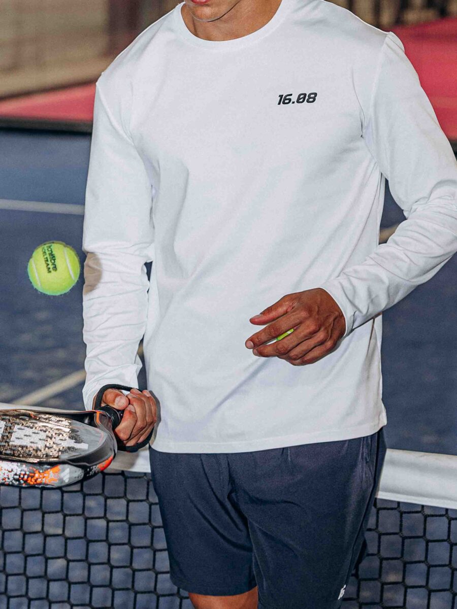 Weißes Sport-Langarmshirt
