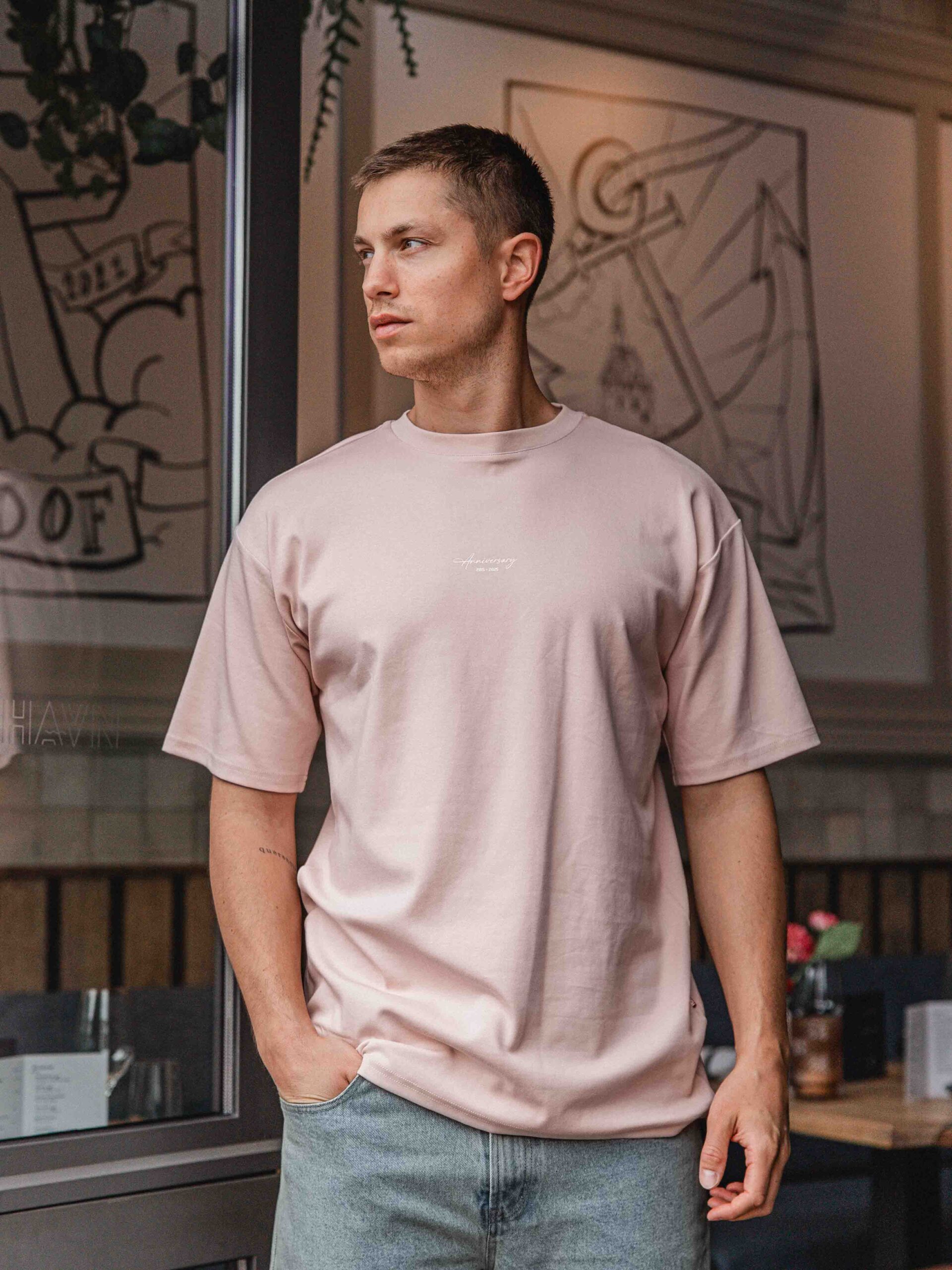 Old Pink Global Oversized T-shirt 1608 WEAR