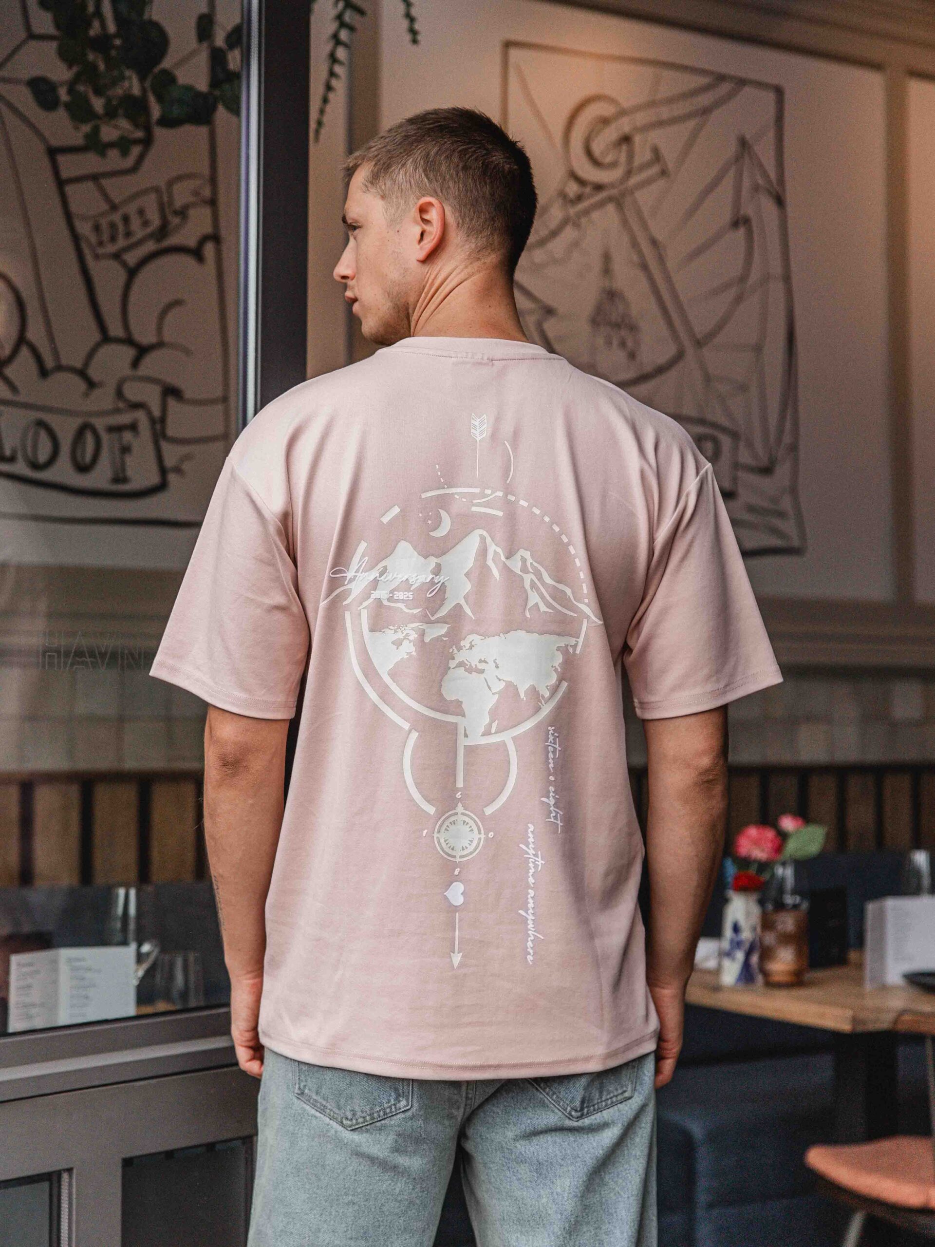 Old Pink Global Oversized T-shirt 1608 WEAR