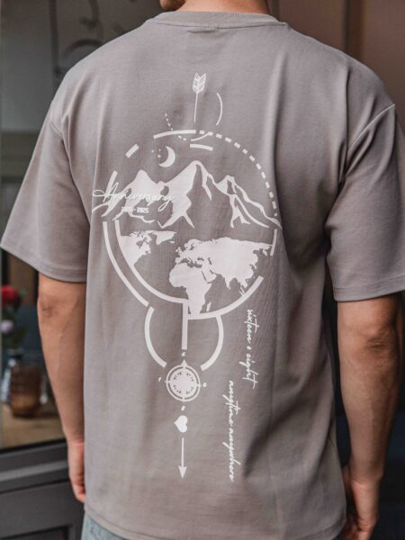Brown Global Oversized T-shirt