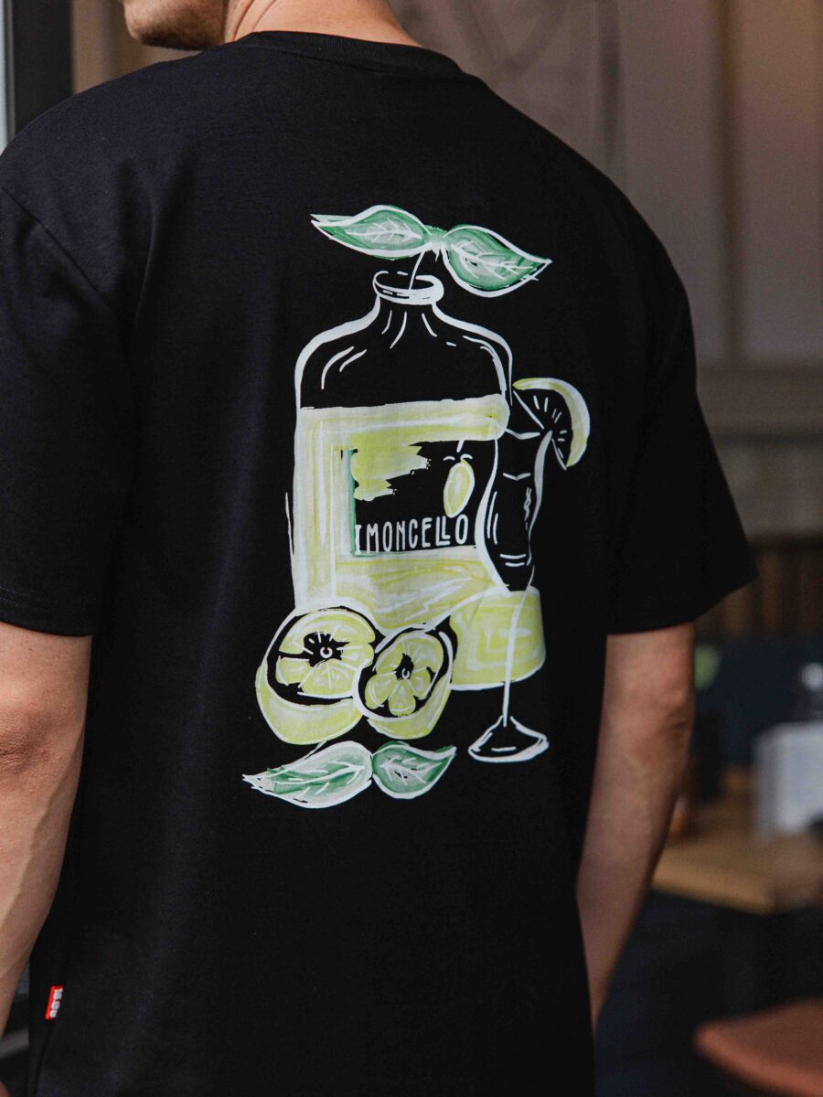 Schwarzes Limoncello-T-Shirt in Übergröße