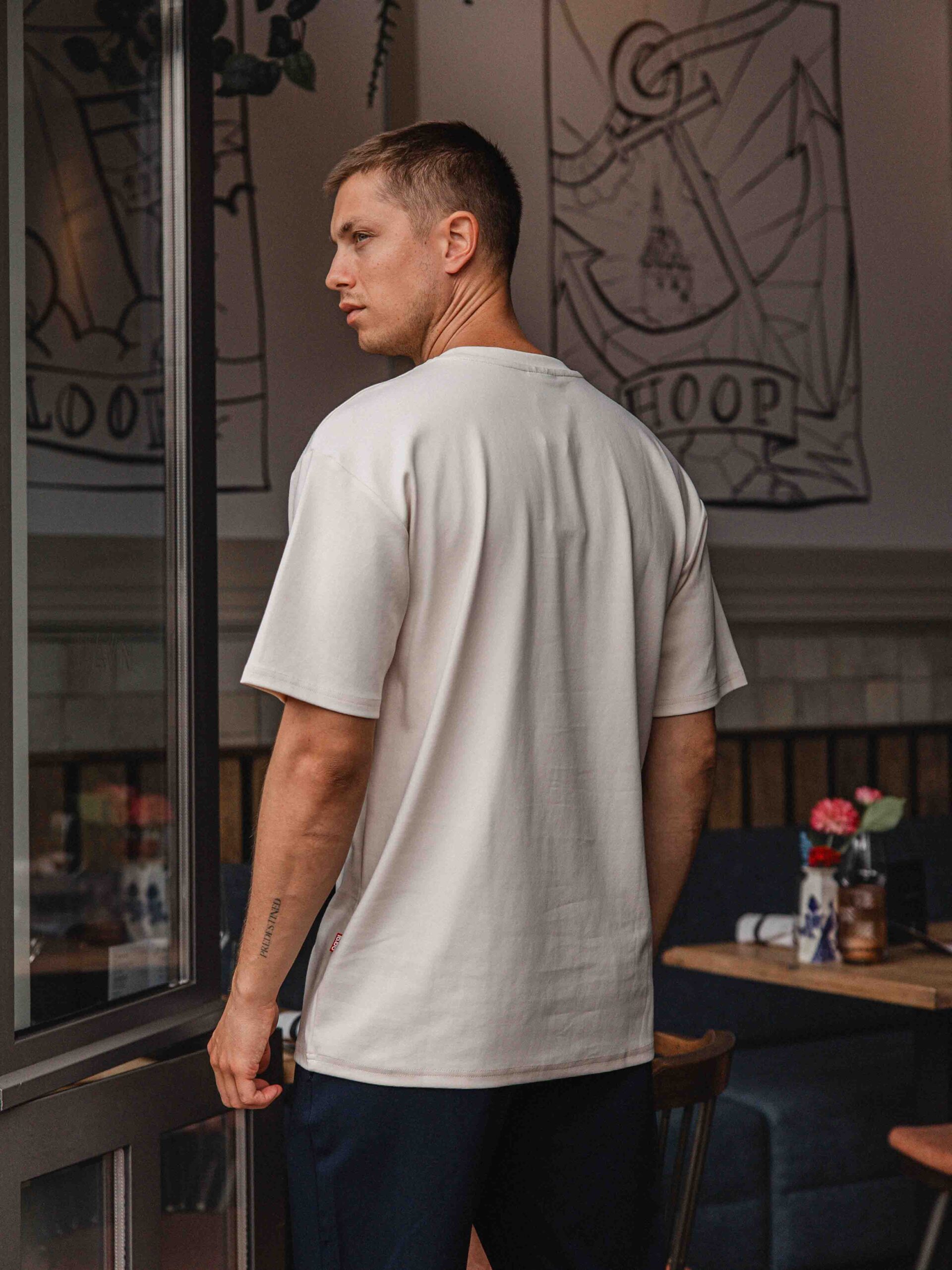 Creme Lobster Front Oversized T-shirt 1608 WEAR
