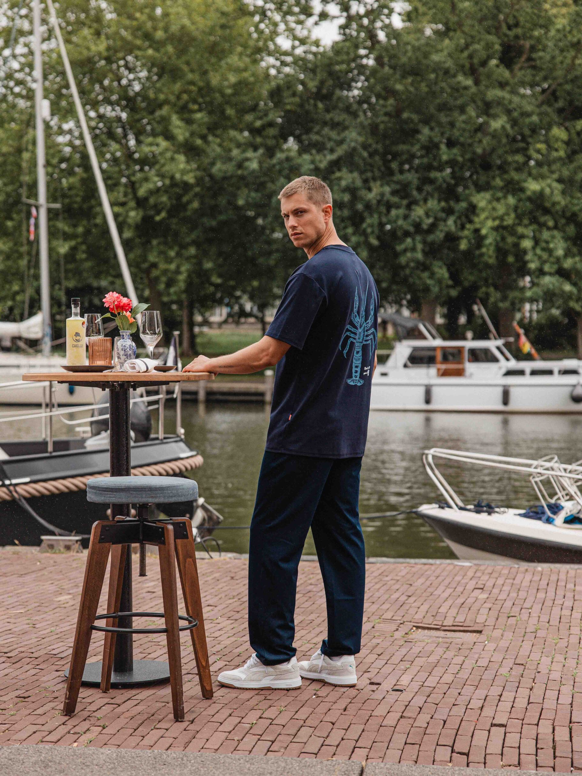 Navy Lobster Oversized T-shirt 1608 WEAR