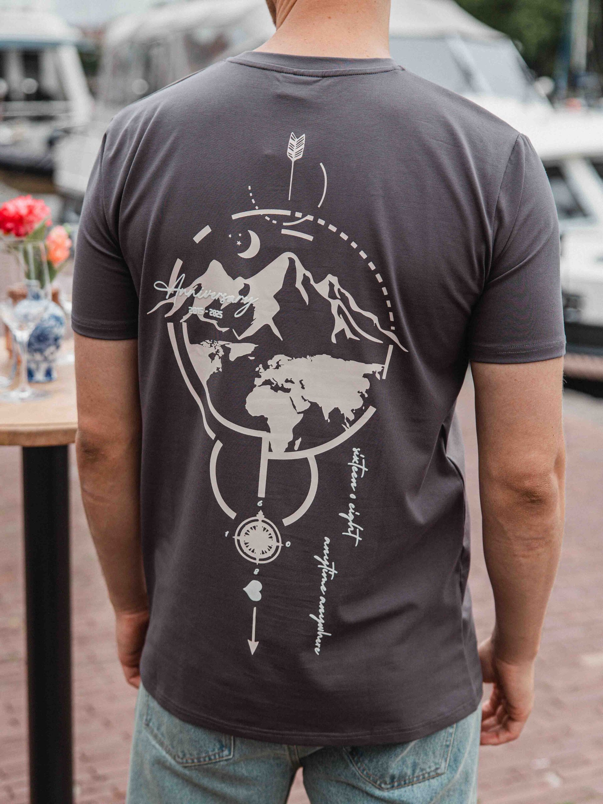 Dark Grey Global Slimfit T-shirt 1608 WEAR