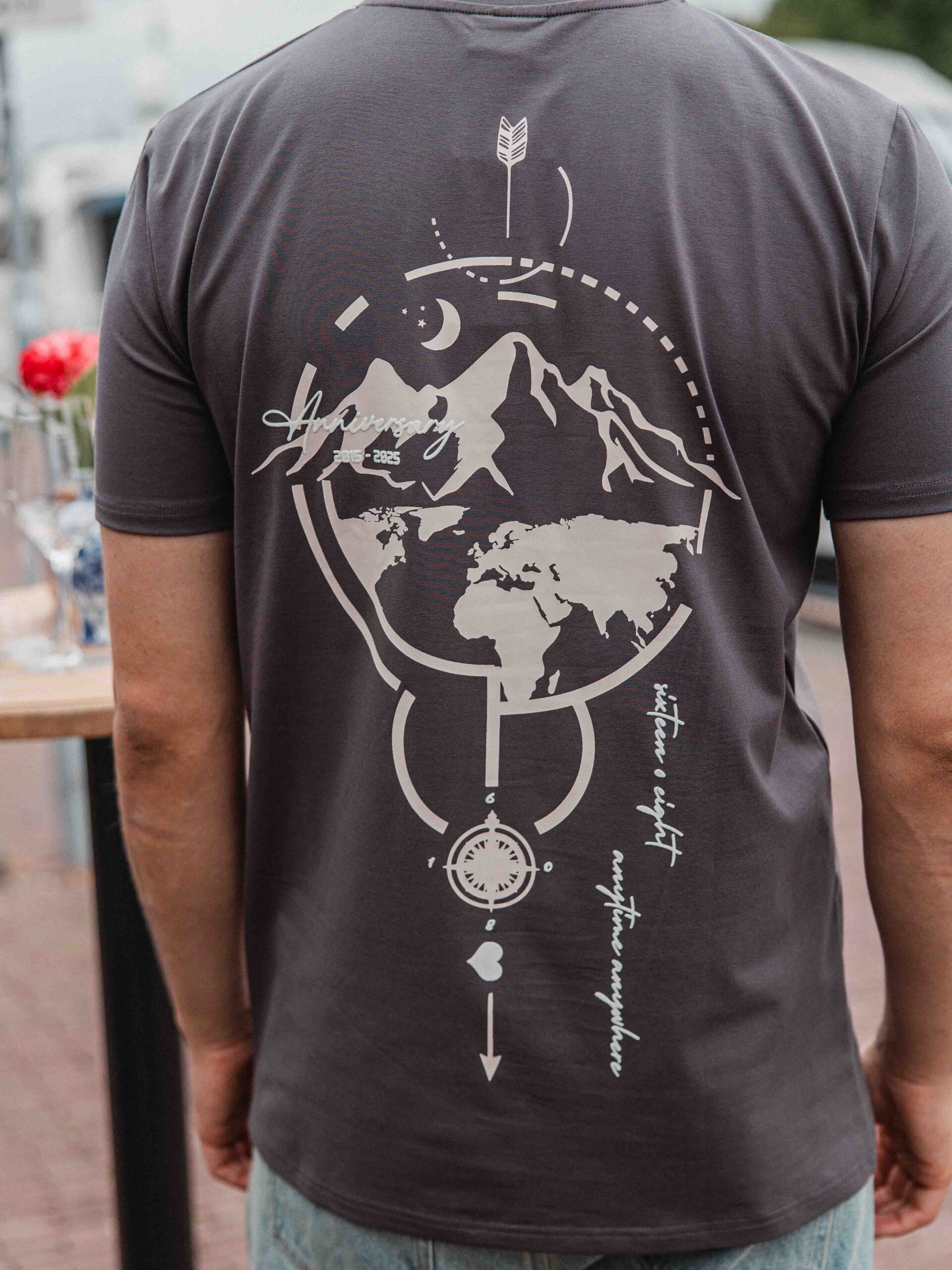 Dark Grey Global Slimfit T-shirt 1608 WEAR