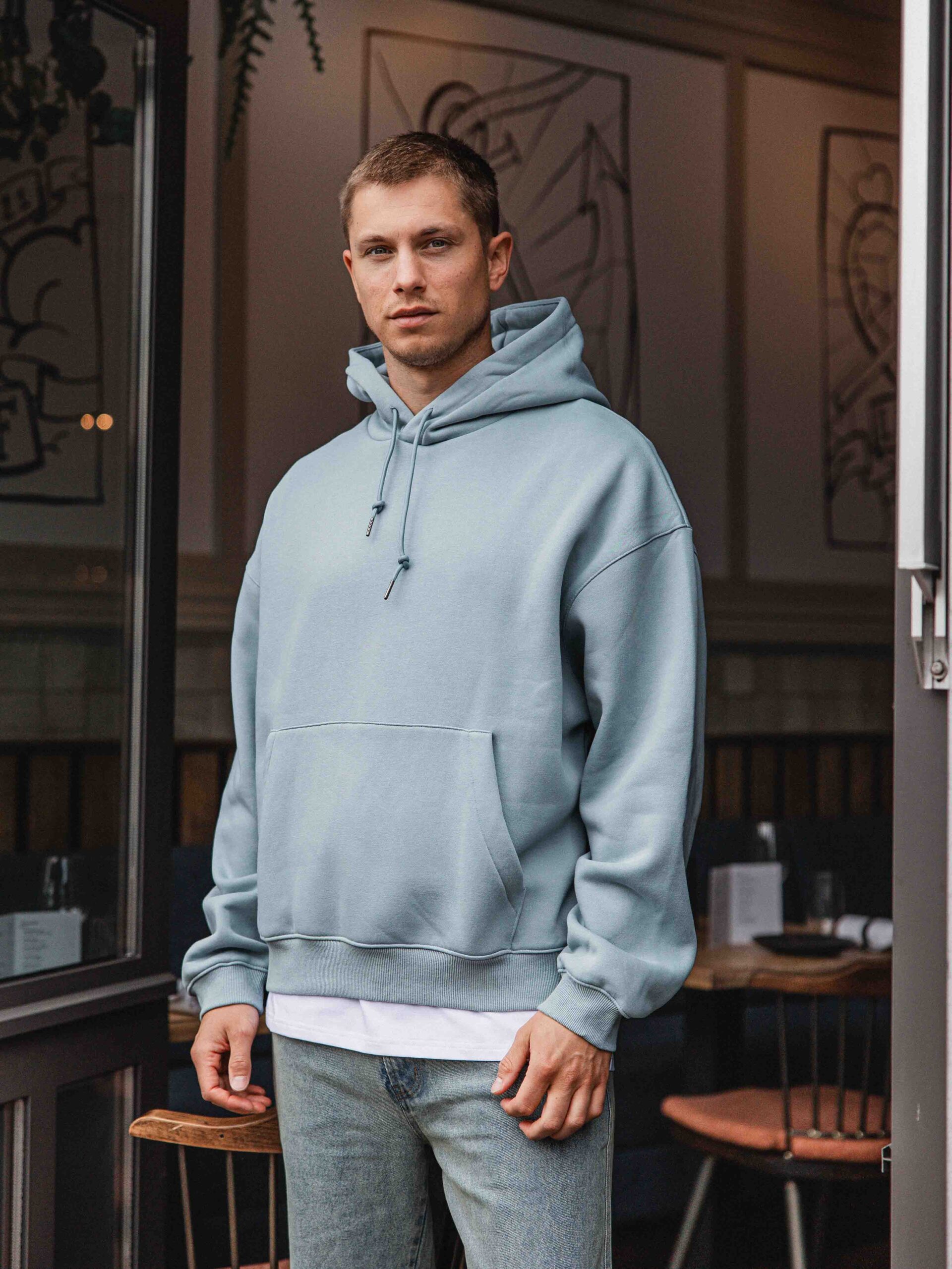 Light Blue Boxy Hoodie 1608 WEAR