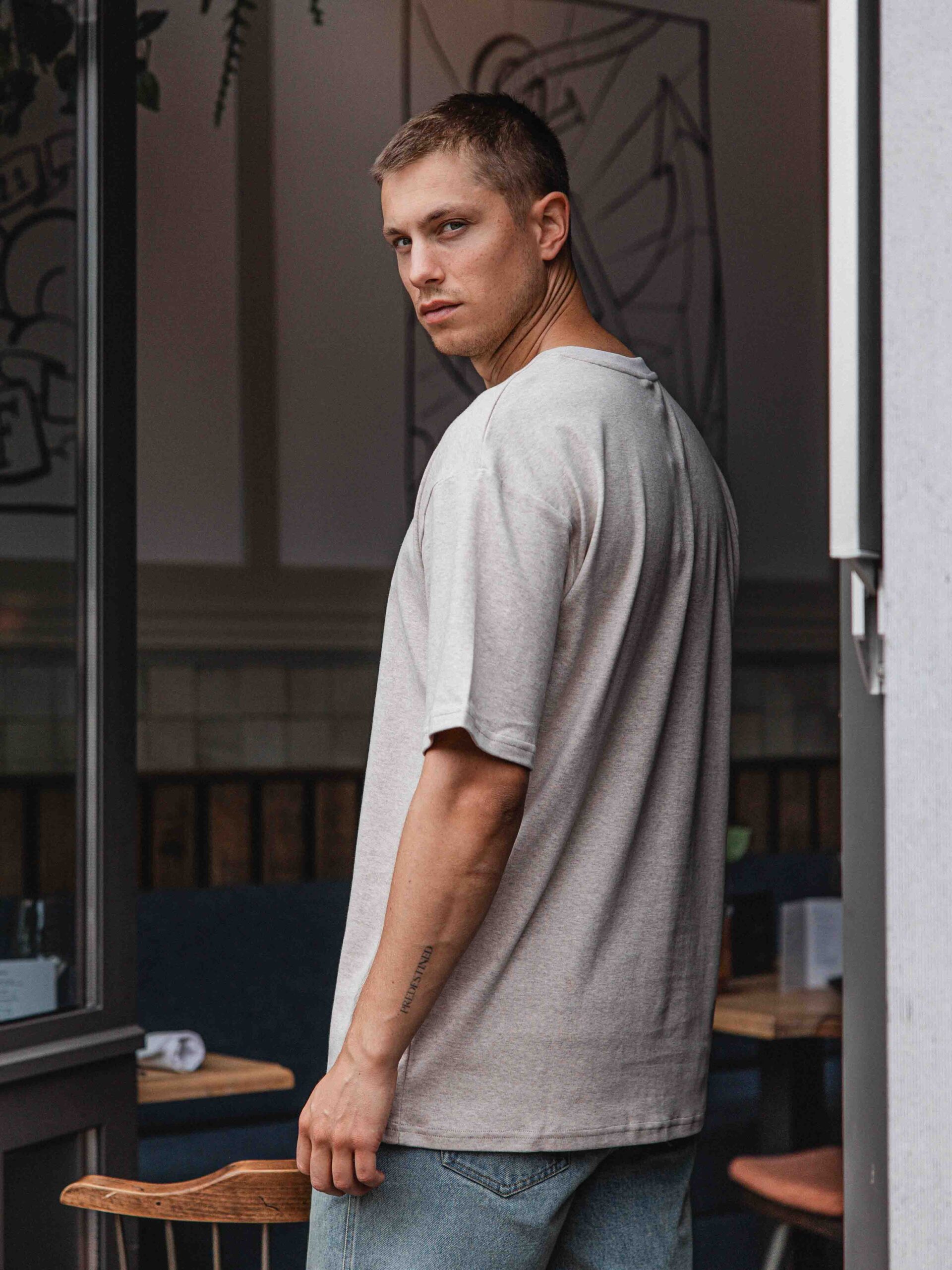 Brown Melange Oversized T-shirt 1608 WEAR