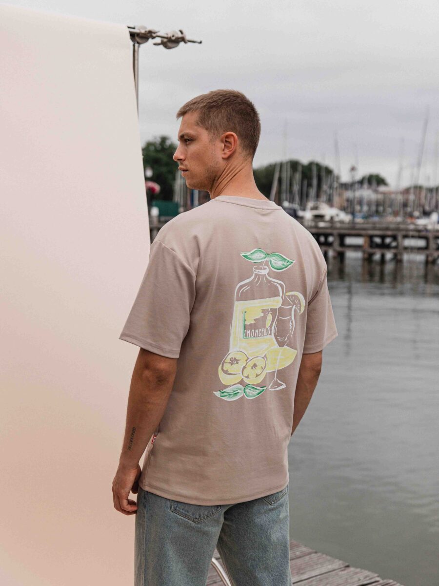 Hellbraunes Limoncello-T-Shirt in Übergröße
