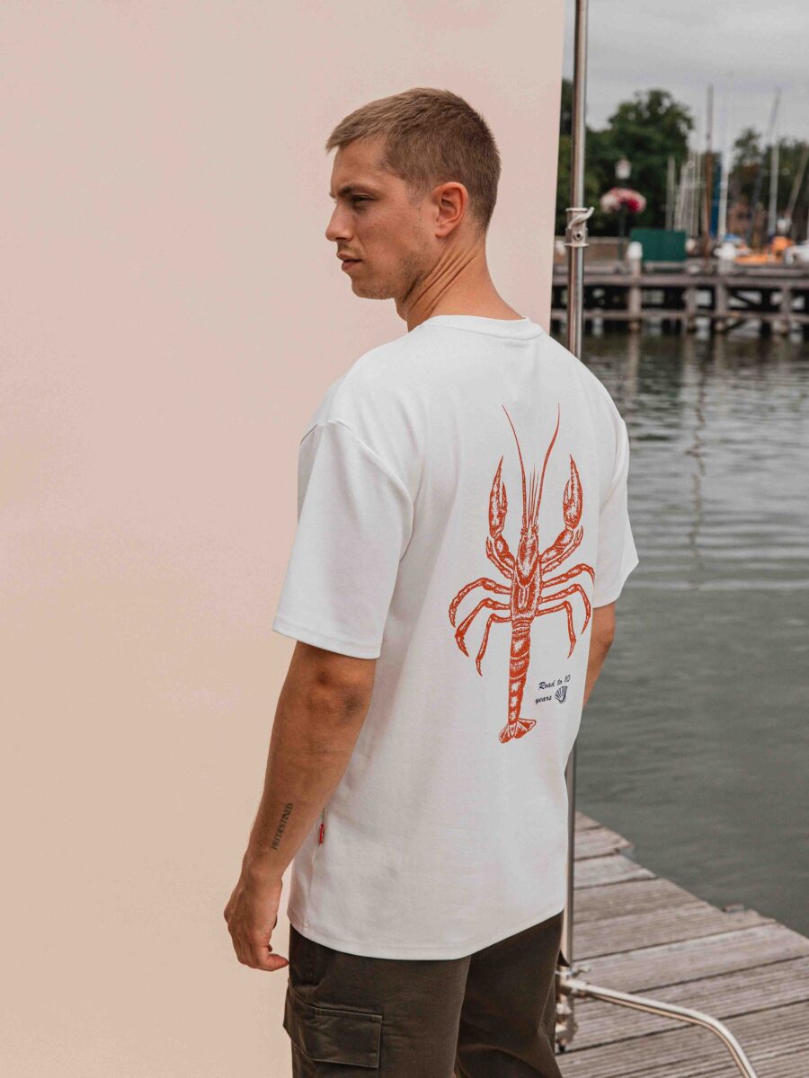 Weißes Hummer-T-Shirt in Übergröße