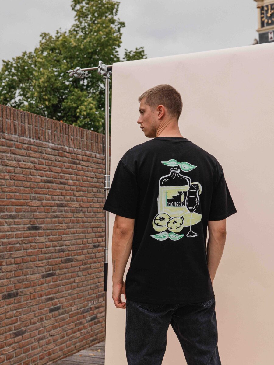 Schwarzes Limoncello-T-Shirt in Übergröße