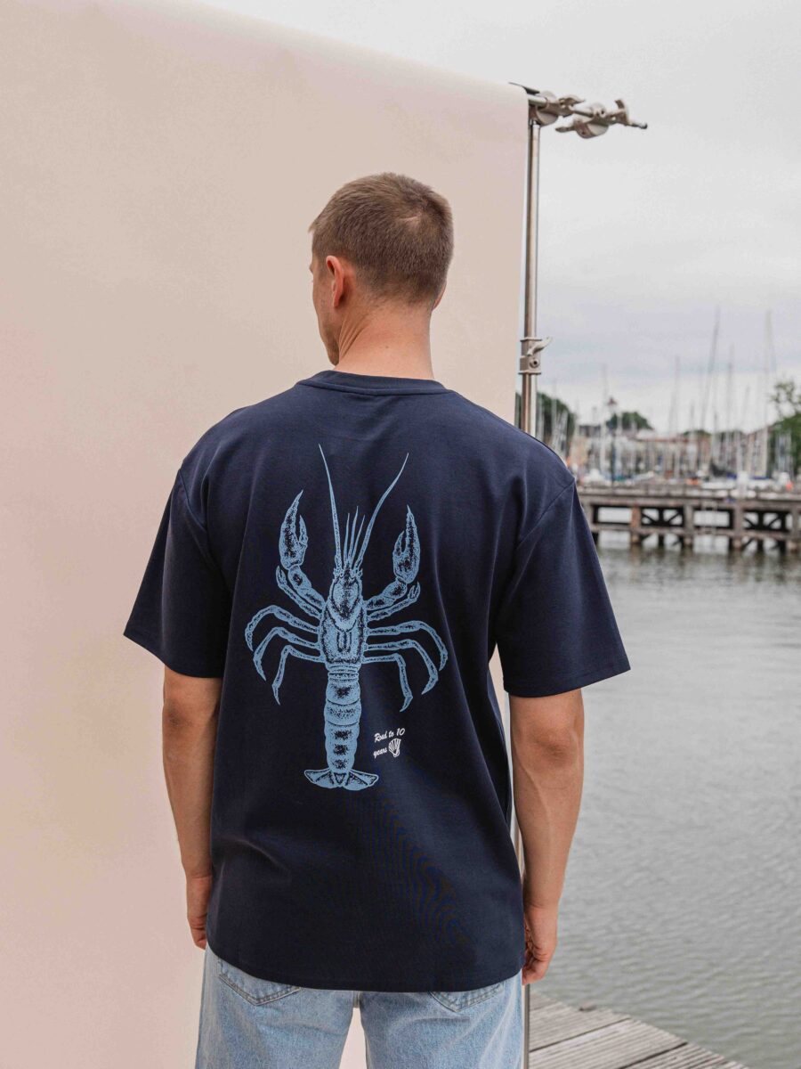 Marineblaues Hummer-T-Shirt in Übergröße