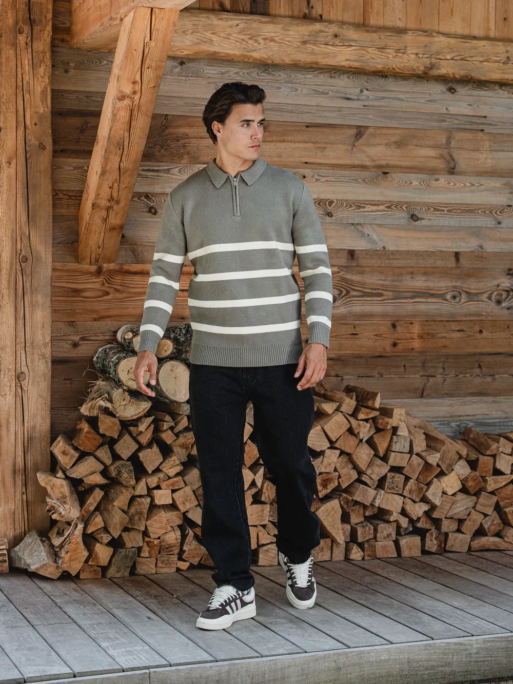 Green Stripe Sweater 1608 WEAR