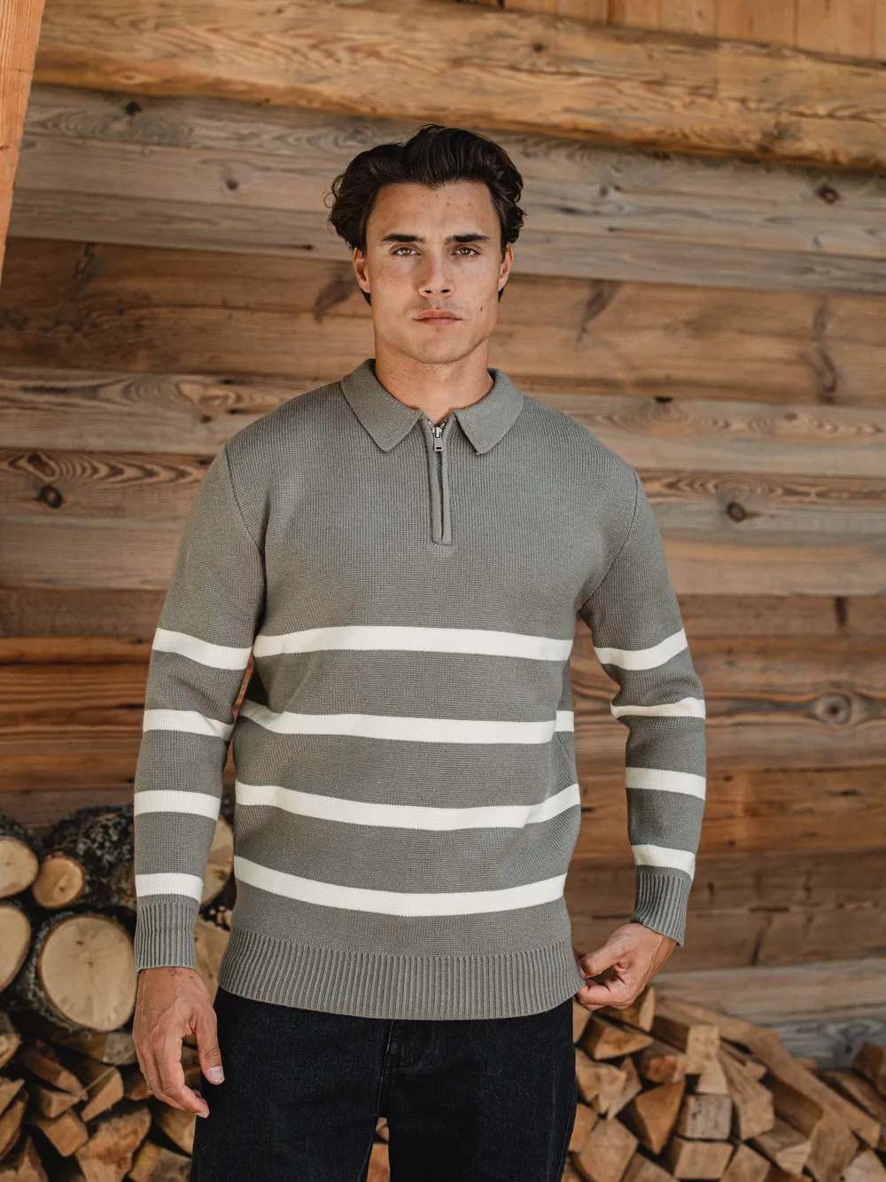 Green Stripe Sweater 1608 WEAR