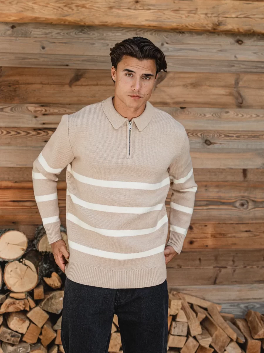 Beige Stripe Sweater